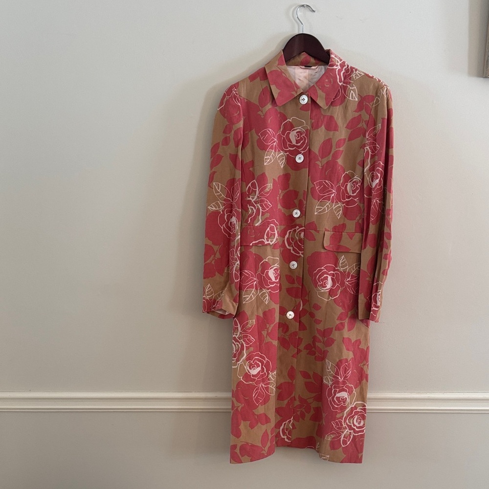 Boden Coral and Beige Floral Jacket